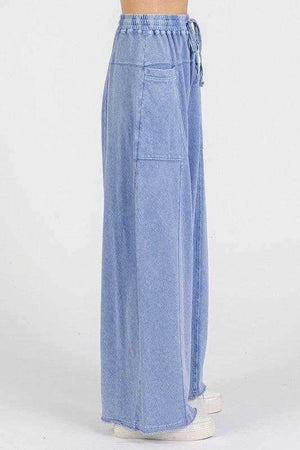 Mittoshop Mineral Wash Elastic Waist Baarrel Leg Baggy Pants - StyleLure
