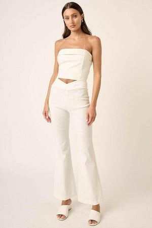 Mittoshop Surplice V Waist Flare Pants - StyleLure