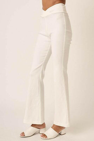 Mittoshop Surplice V Waist Flare Pants - StyleLure