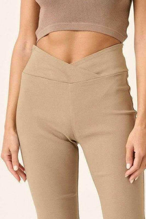 Mittoshop Surplice V Waist Flare Pants - StyleLure