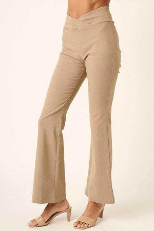 Mittoshop Surplice V Waist Flare Pants - StyleLure