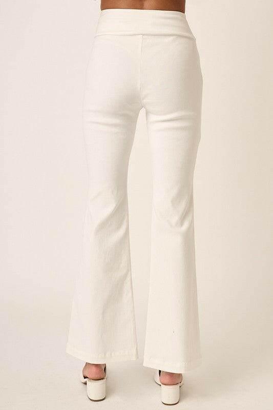 Mittoshop Surplice V Waist Flare Pants - StyleLure