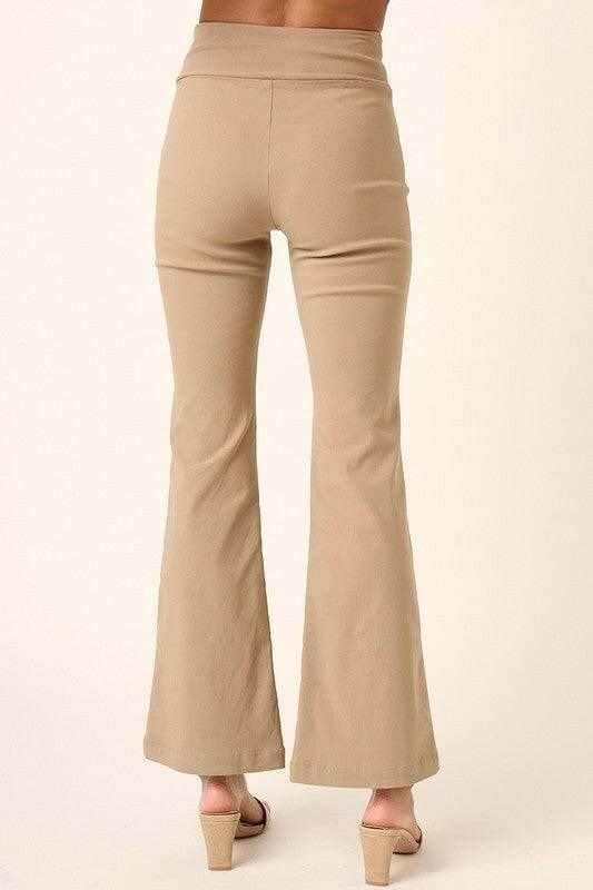 Mittoshop Surplice V Waist Flare Pants - StyleLure