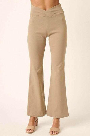 Mittoshop Surplice V Waist Flare Pants - StyleLure