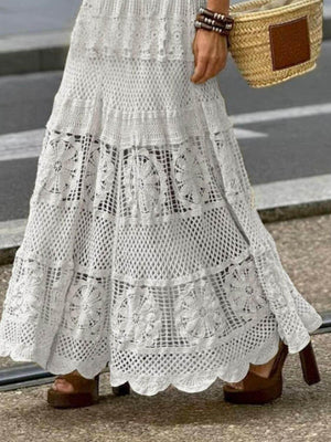 Openwork Crochet Maxi Skirt - StyleLure