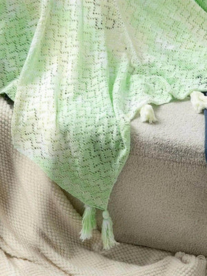 Openwork Tassel Gradient Knit Cover Up - StyleLure