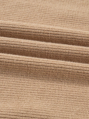 Pearl Embellished Keyhole Ribbed Sweater Dress - StyleLure