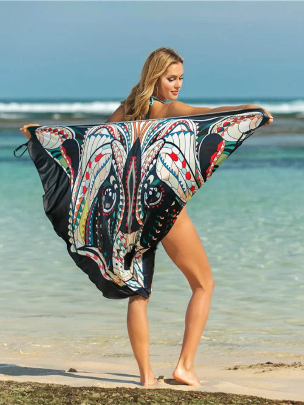 Printed Spaghetti Strap Cover Up - StyleLure