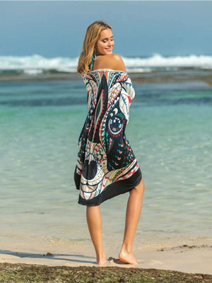Printed Spaghetti Strap Cover Up - StyleLure