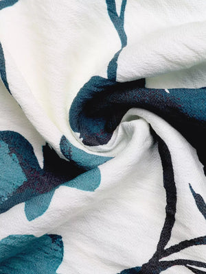 Printed V - Neck Long Sleeve Blouse - StyleLure