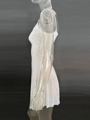 Rhinestone Decor Mini Cami Dress - StyleLure