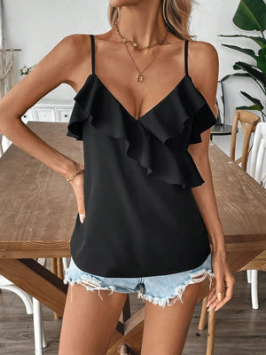 Ruffled Surplice Cami Top - StyleLure