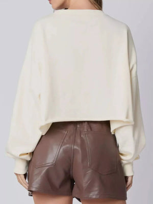 Sequined Pumpkin Halloween Crop Sweatshirt - StyleLure