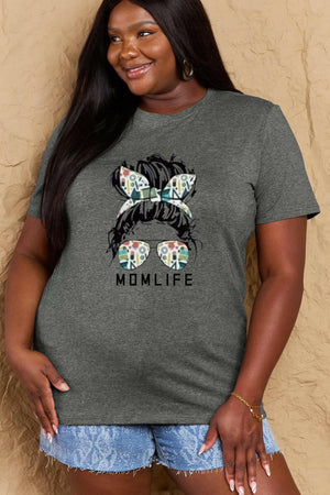 Simply Love Full Size MOM LIFE Graphic Cotton T-Shirt - StyleLure