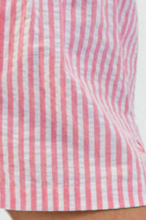 Striped Elastic Waist Shorts - StyleLure