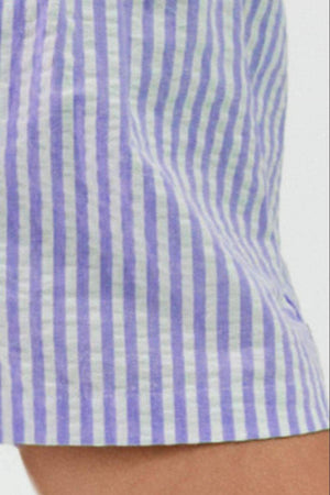 Striped Elastic Waist Shorts - StyleLure