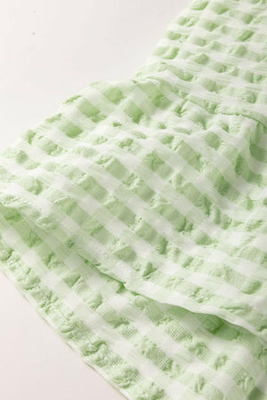 Textured Short Sleeve Tiered Mini Dress - StyleLure