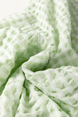 Textured Short Sleeve Tiered Mini Dress - StyleLure