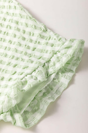 Textured Short Sleeve Tiered Mini Dress - StyleLure