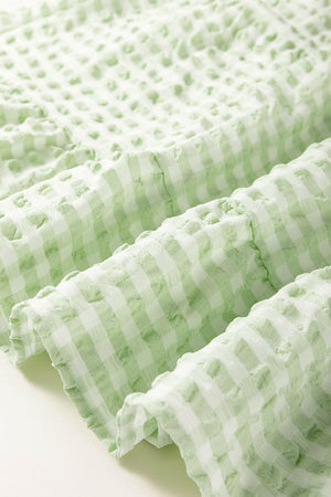 Textured Short Sleeve Tiered Mini Dress - StyleLure