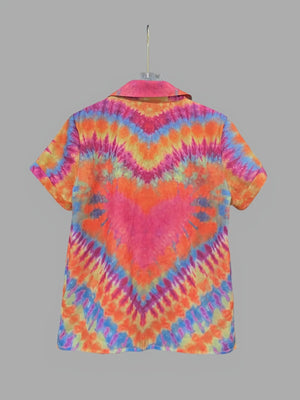 Tie - Dye Short Sleeve Button - Up Shirt - StyleLure