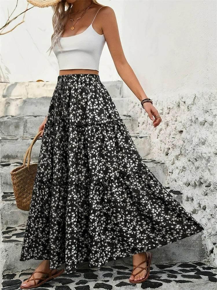 Tiered Floral Maxi Skirt - StyleLure