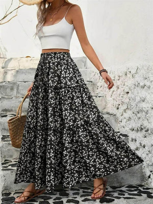 Tiered Floral Maxi Skirt - StyleLure
