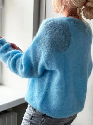 V - Neck Dropped Shoulder Sweater - StyleLure