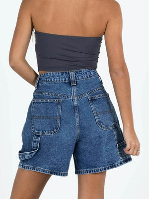 Washed High Rise Denim Shorts - StyleLure