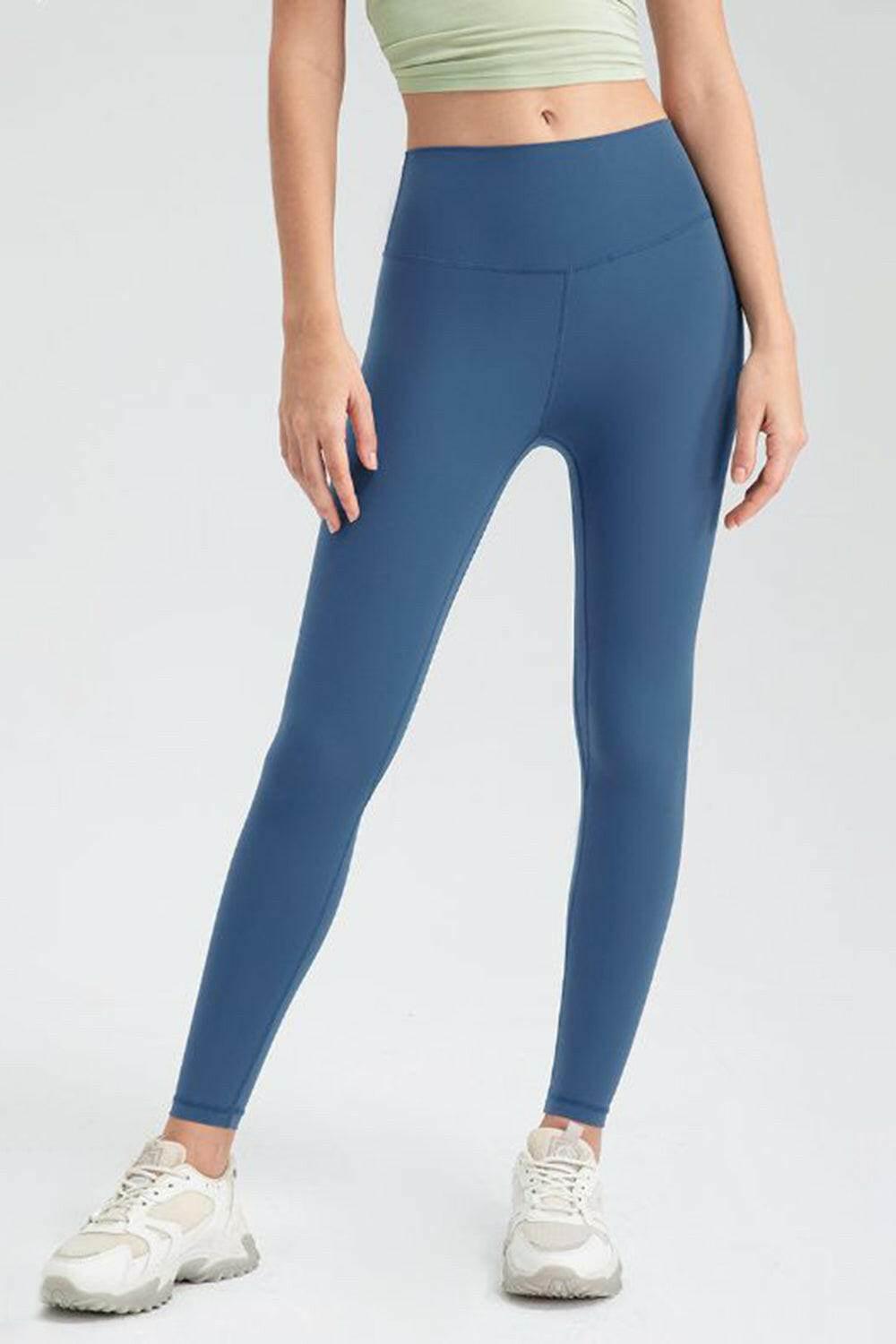 Wide Waistband Slim Fit Active Leggings - StyleLure
