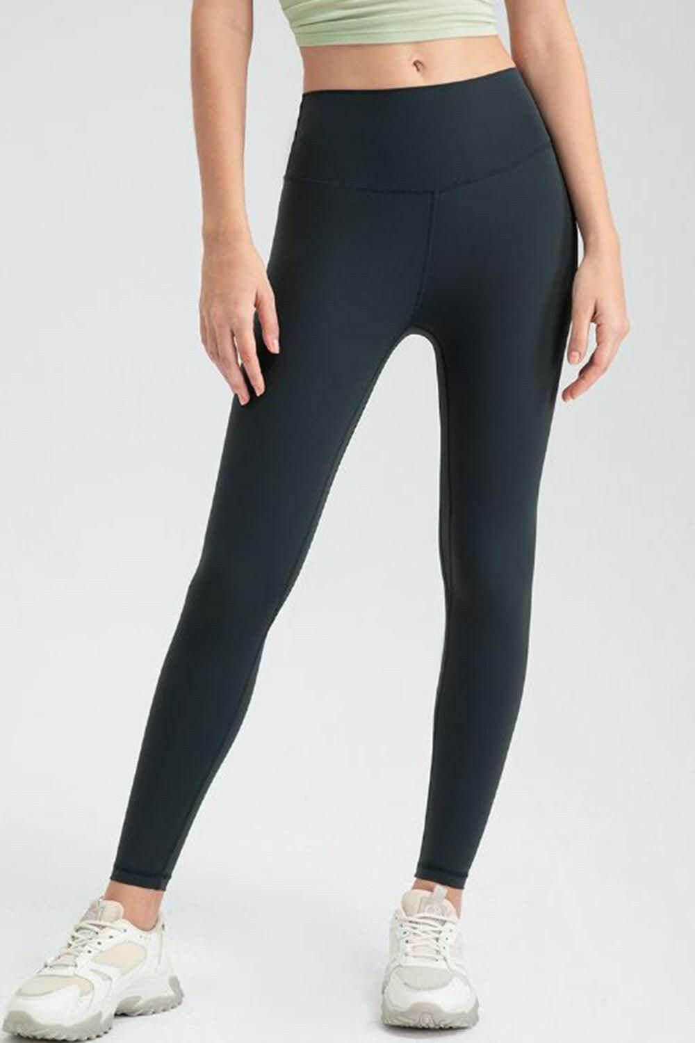 Wide Waistband Slim Fit Active Leggings - StyleLure