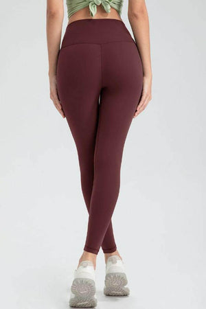 Wide Waistband Slim Fit Active Leggings - StyleLure
