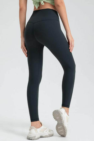 Wide Waistband Slim Fit Active Leggings - StyleLure