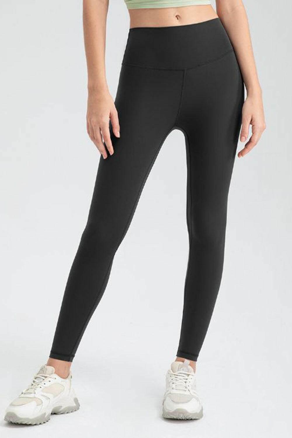 Wide Waistband Slim Fit Active Leggings - StyleLure