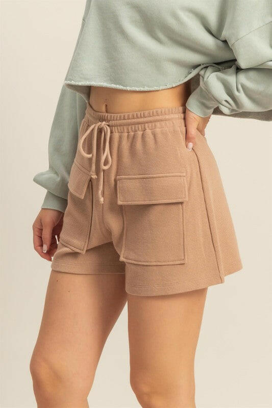 HYFVE Drawstring Waffle Knit Front Pocket Shorts - StyleLure