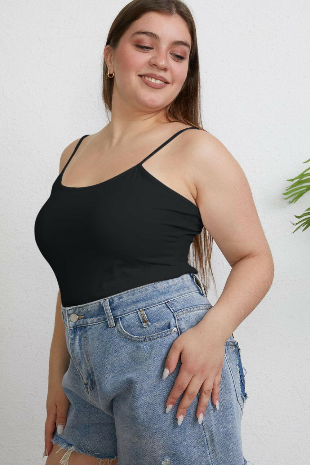 Basic Bae Full Size Round Neck Slim Cami - StyleLure