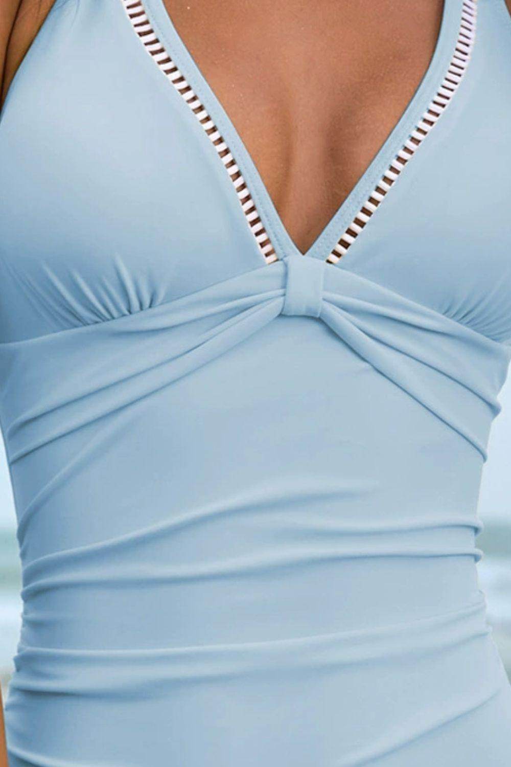 Double Spaghetti Strap One-Piece Swimwear - StyleLure