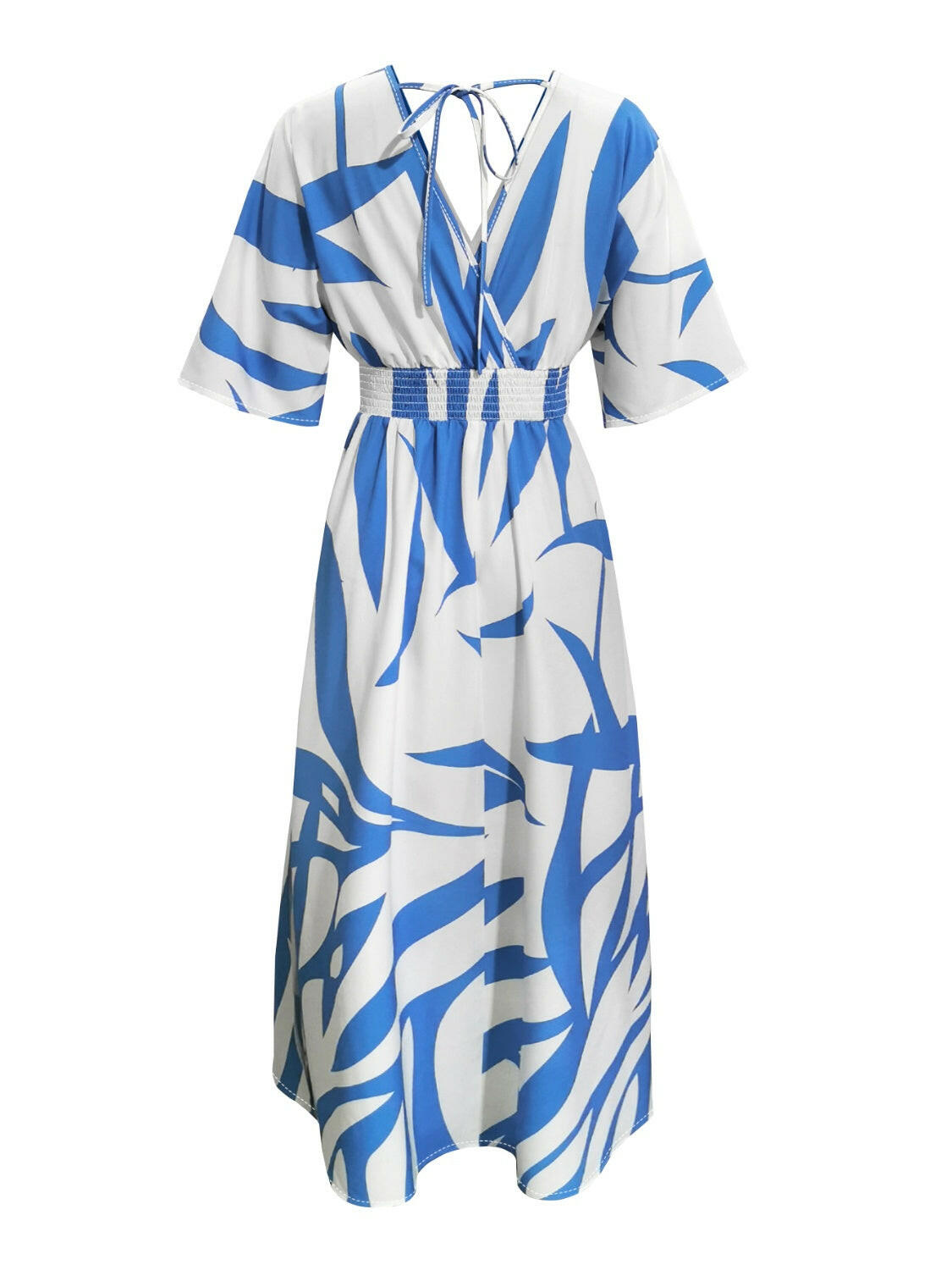 Slit Printed Surplice Maxi Dress - StyleLure