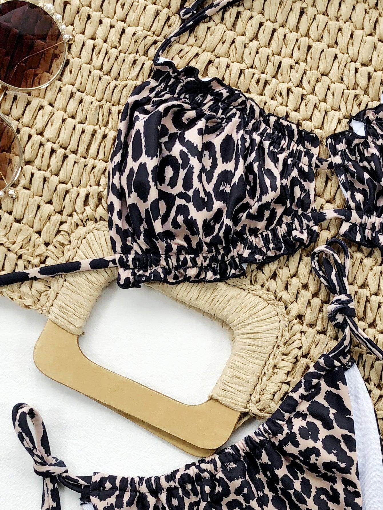 Frill Trill Halter Neck Bikini Set - StyleLure