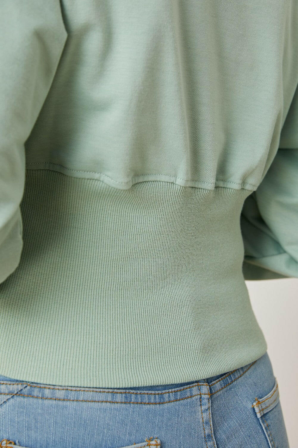 Boat Neck Lantern Sleeve Blouse - StyleLure