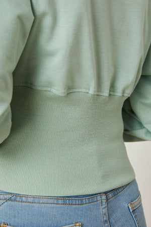 Boat Neck Lantern Sleeve Blouse - StyleLure