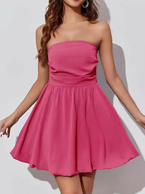 Ruched Tube Mini Dress - StyleLure