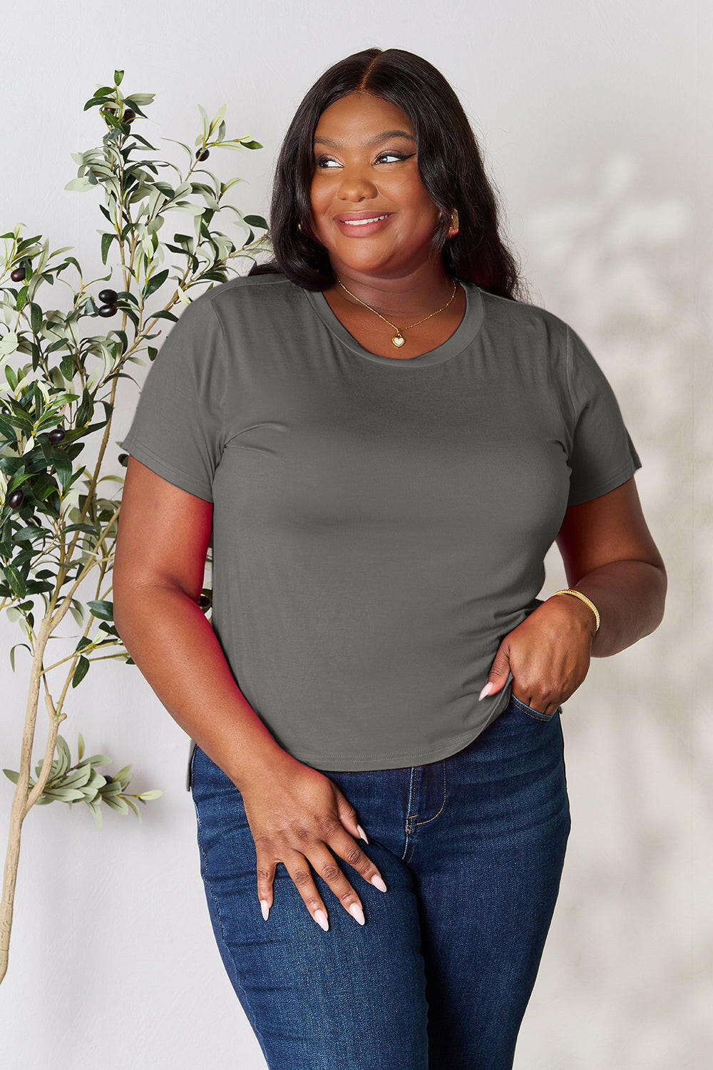 Basic Bae Full Size Round Neck Short Sleeve T-Shirt - StyleLure