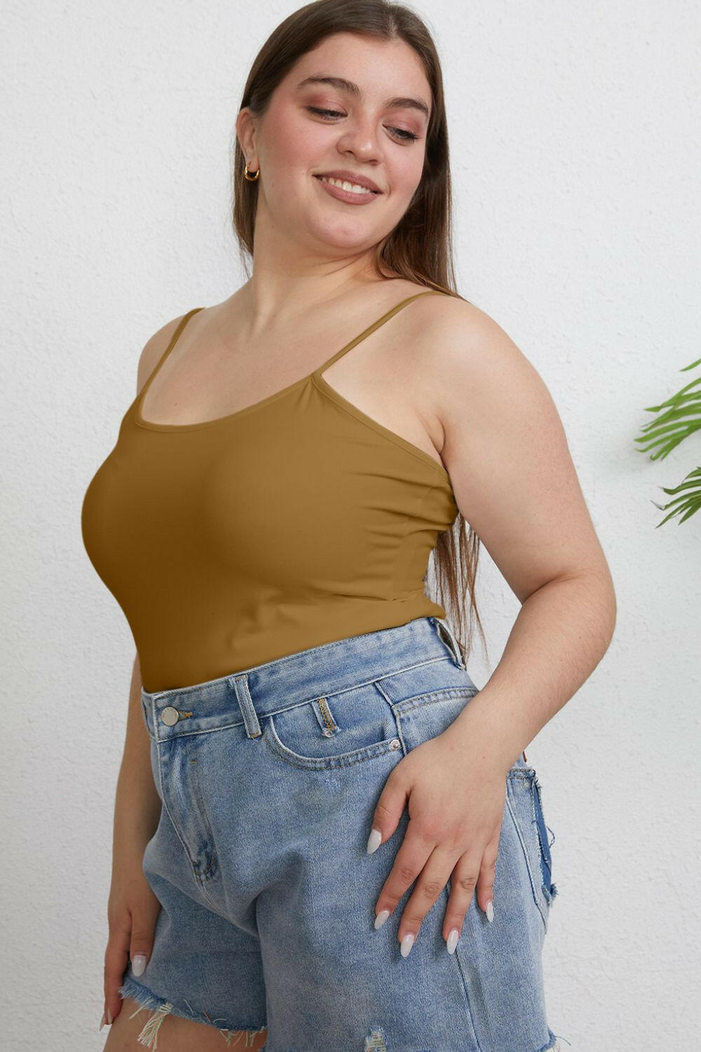 Basic Bae Full Size Round Neck Slim Cami - StyleLure