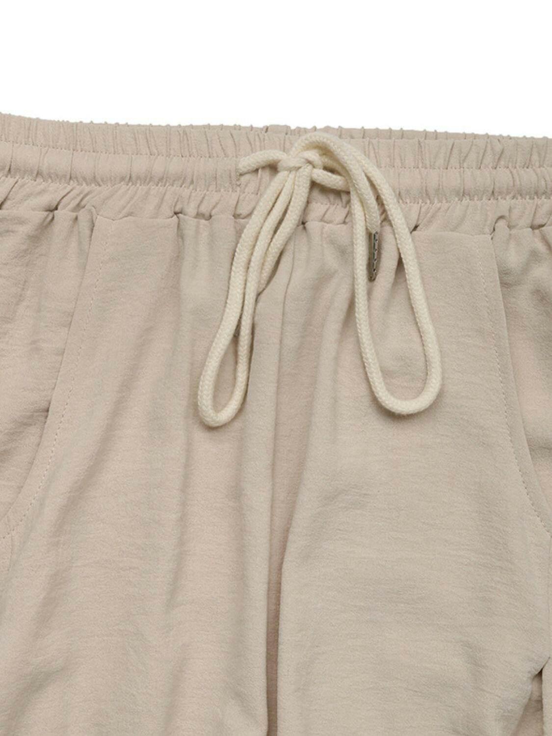 Perfee Drawstring Wide Leg Pants - StyleLure