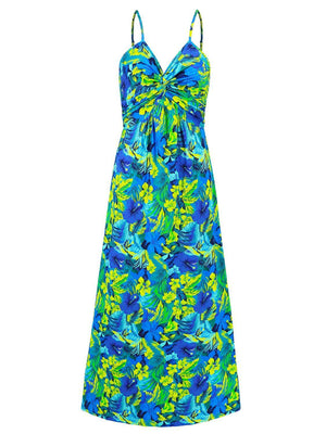Twisted Printed V-Neck Cami Dress - StyleLure