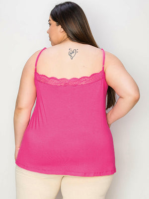 Basic Bae Full Size Lace Trim V-Neck Cami - StyleLure