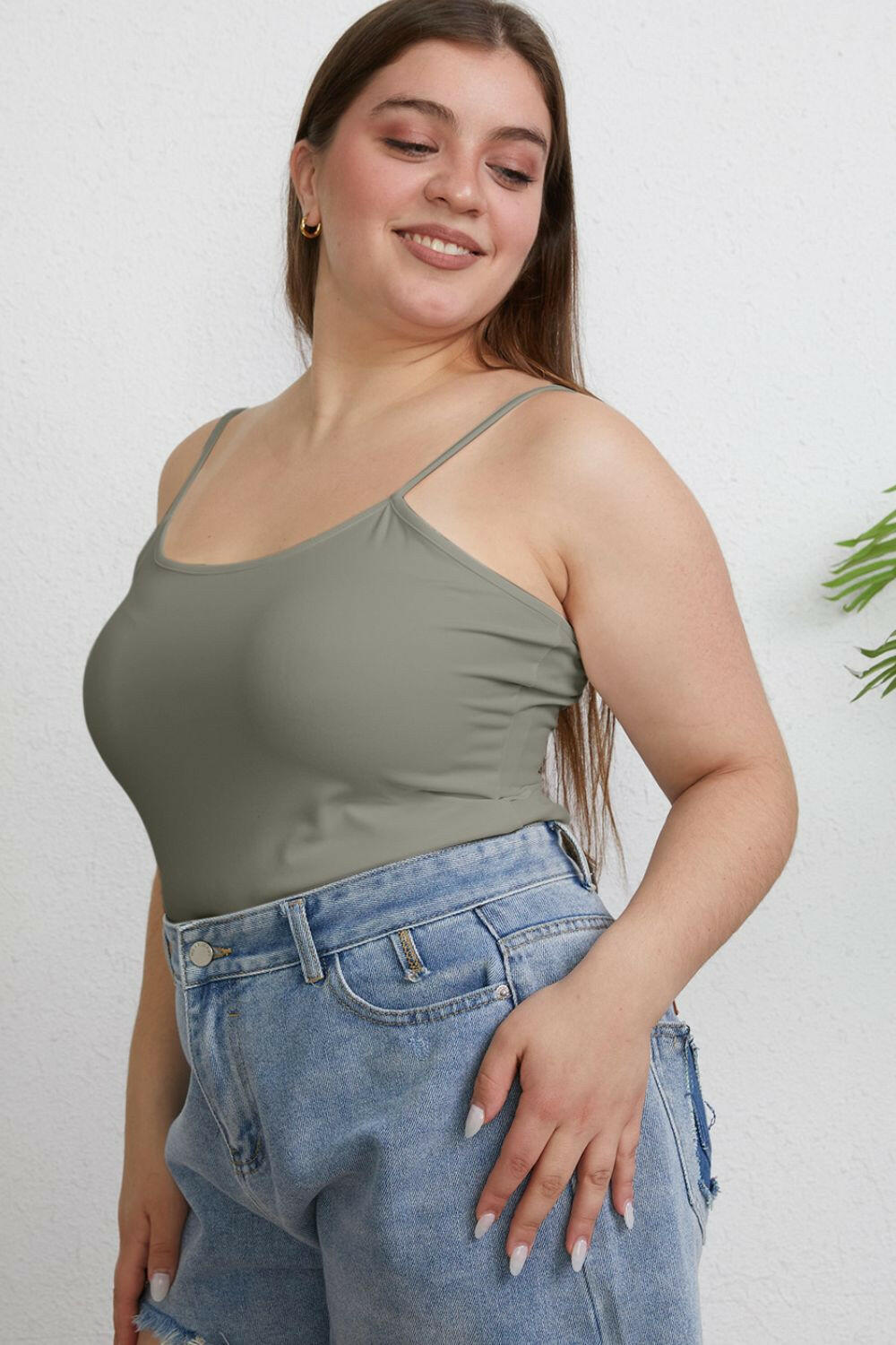 Basic Bae Full Size Round Neck Slim Cami - StyleLure