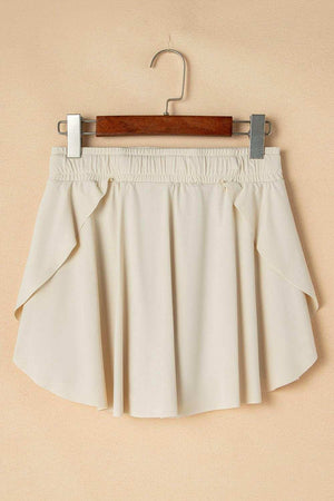 Drawstring High Waist Lined Active Skorts - StyleLure