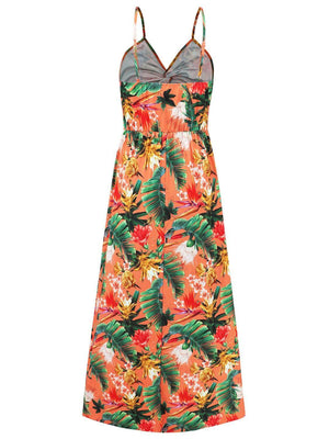 Twisted Printed V-Neck Cami Dress - StyleLure